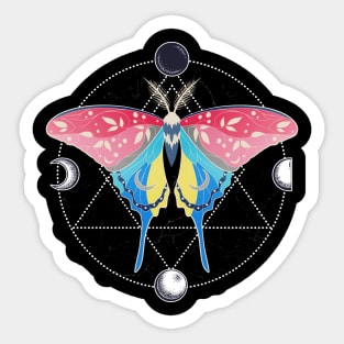 Genderflux Luna Moth LGBT Pride Flag Sticker